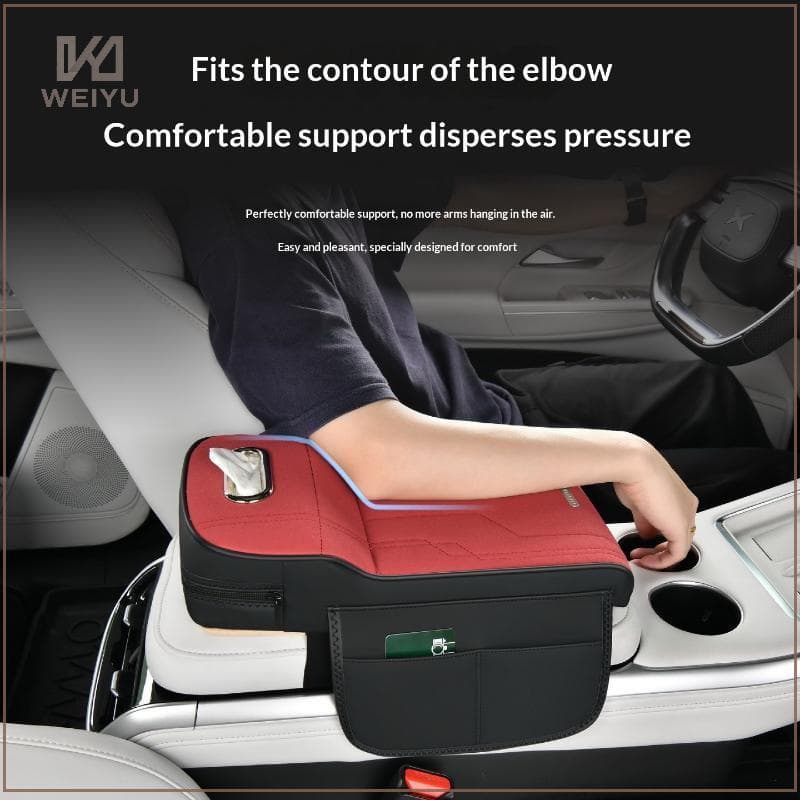 WEIYU Almofada Universal Para Apoio De Braço De Carro , Palmilhas Com Aumento De Altura , Caixa De Armazenamento De Teci