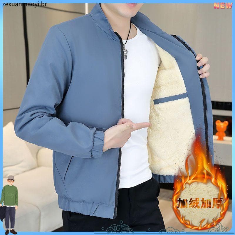 Slim-fit Casual masculino forro de lã engrossado casaco acolchoado de algodão novo estilo juventude na moda