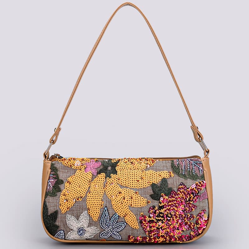 Cross-Border novo estilo bordado flor acessórios axilas saco do mensageiro primavera verão feminino saco lantejoulas bor