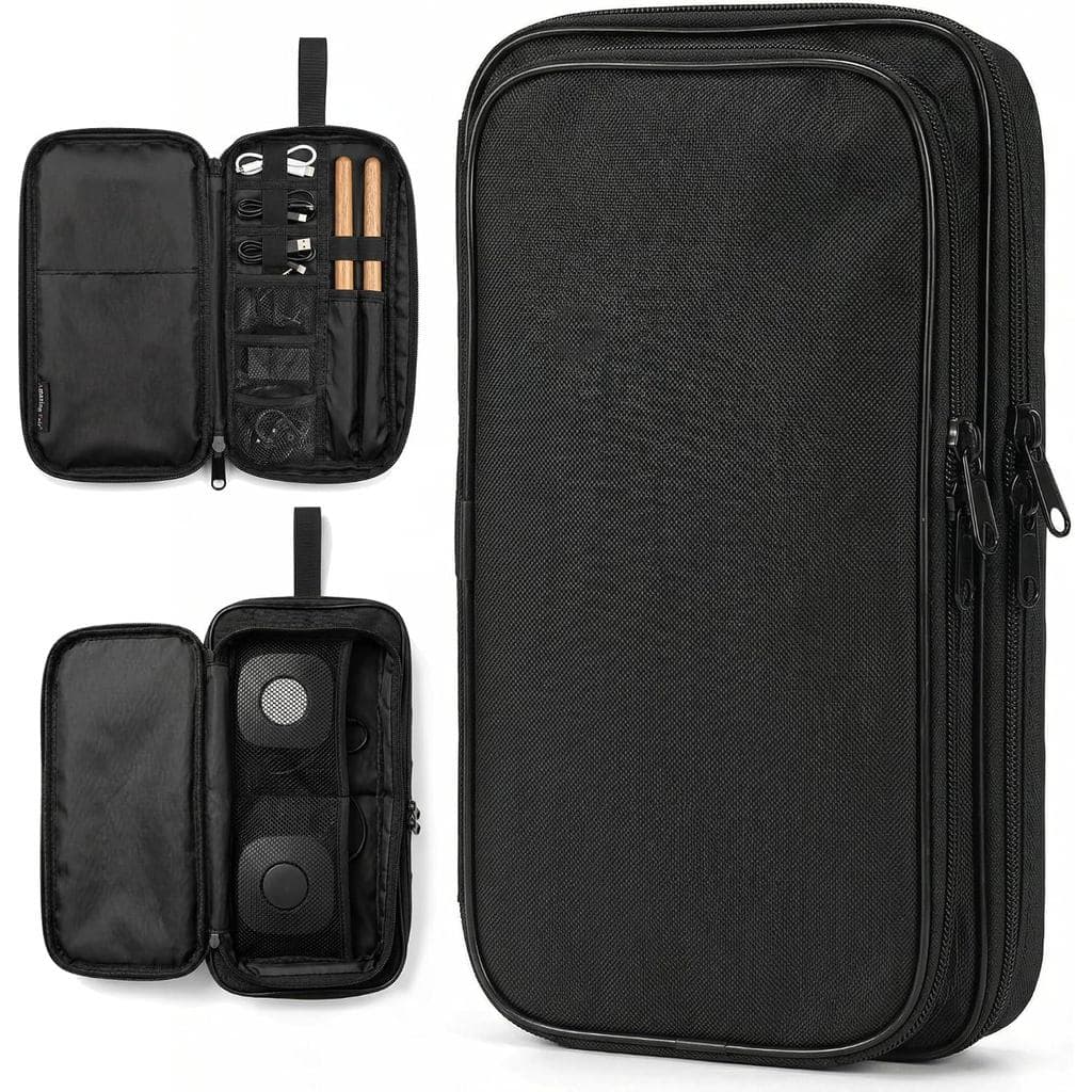 Bolsa Macia para Bateria Eletrônica PocketDrum 2, Estojo de Viagem em Oxford Preto com Alça de Ombro (Somente a Bolsa)