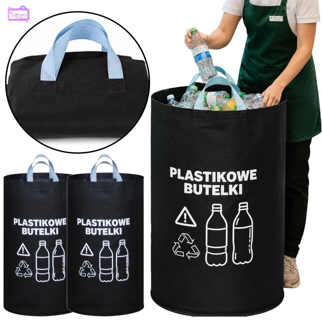 Latas Reutilizáveis Sacos De Armazenamento De Garrafas Vazias Reciclagem De Plástico Dobráveis De Grande Capacidade Clas