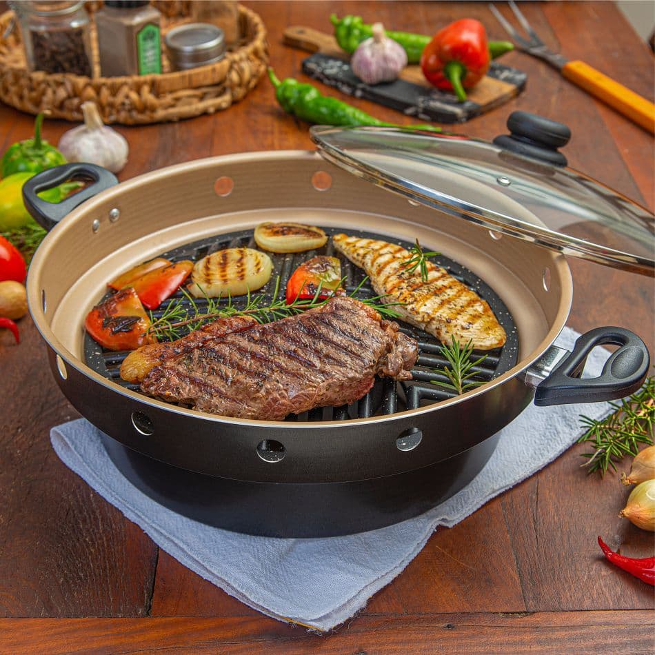 Churrasqueira de Fogão Grill Antiaderente Sem fumaça