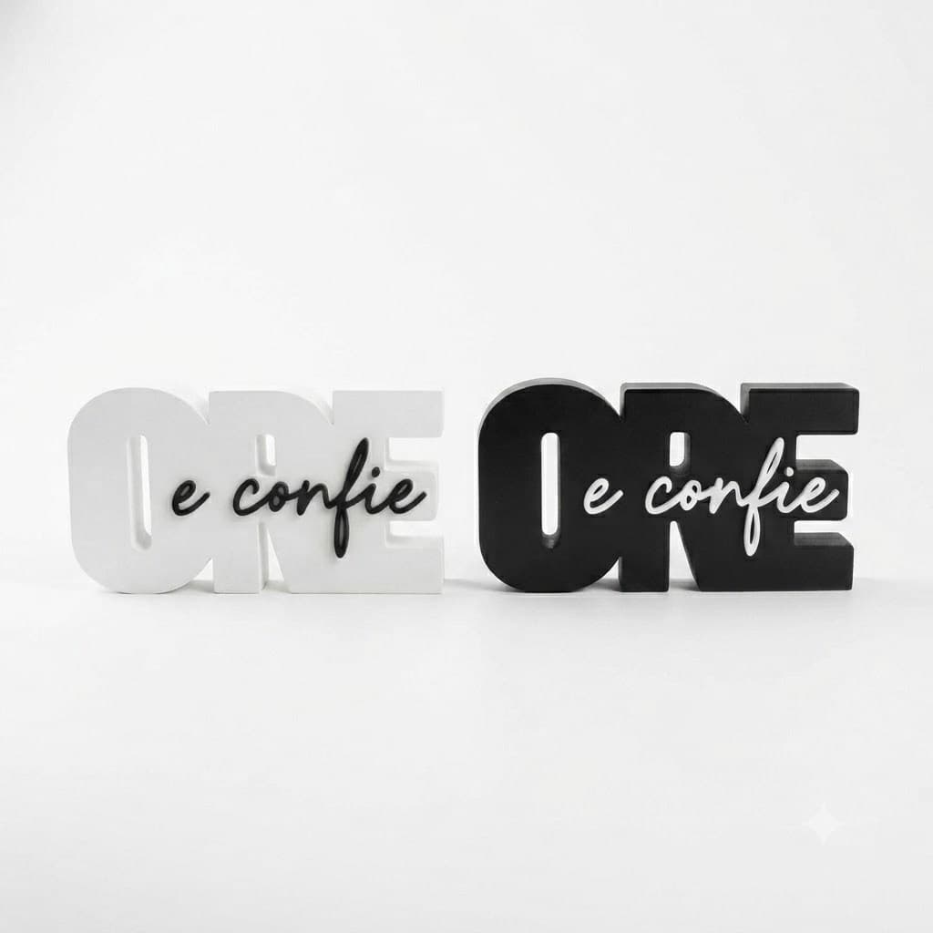 Letreiro Ore e Confie 11cm Decoração Cristã de Mesa