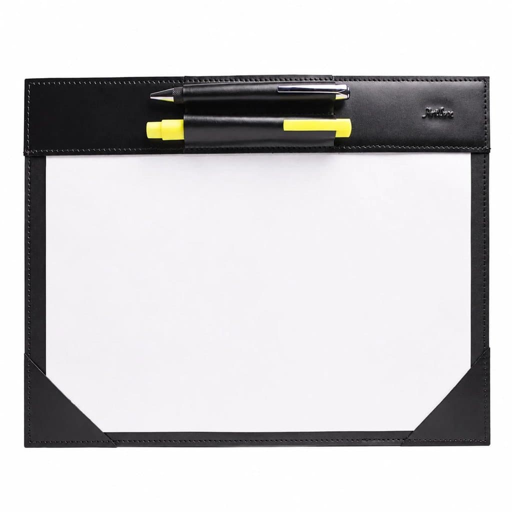 Risque Rabisque A4 com Porta Canetas Duplo em Couro Artlux RR016