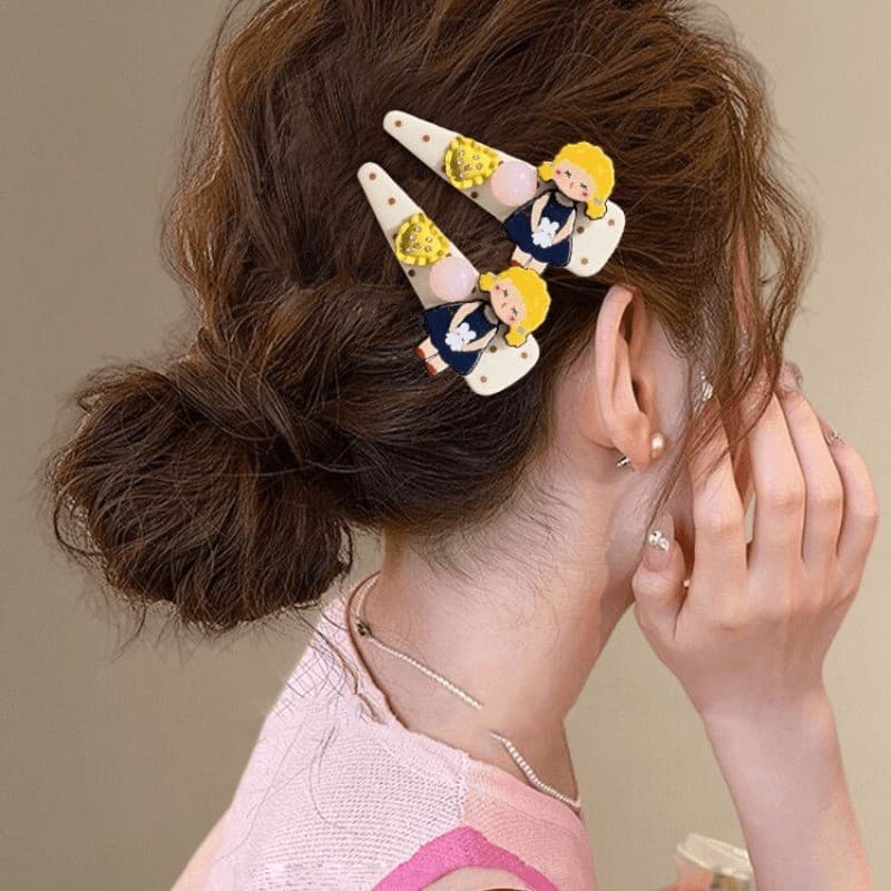 Coreano Dos Desenhos Animados Menina Bolinhas Grampo De Cabelo Bonito Feminino Lado hairpin Franja Acessório