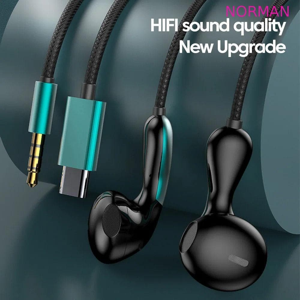 Fones De Ouvido Com Fio NORMAN , Fone Estéreo Hifi Microfone HD Intra-Auricular , Redução De Ruído , Baixa Latência , Ti