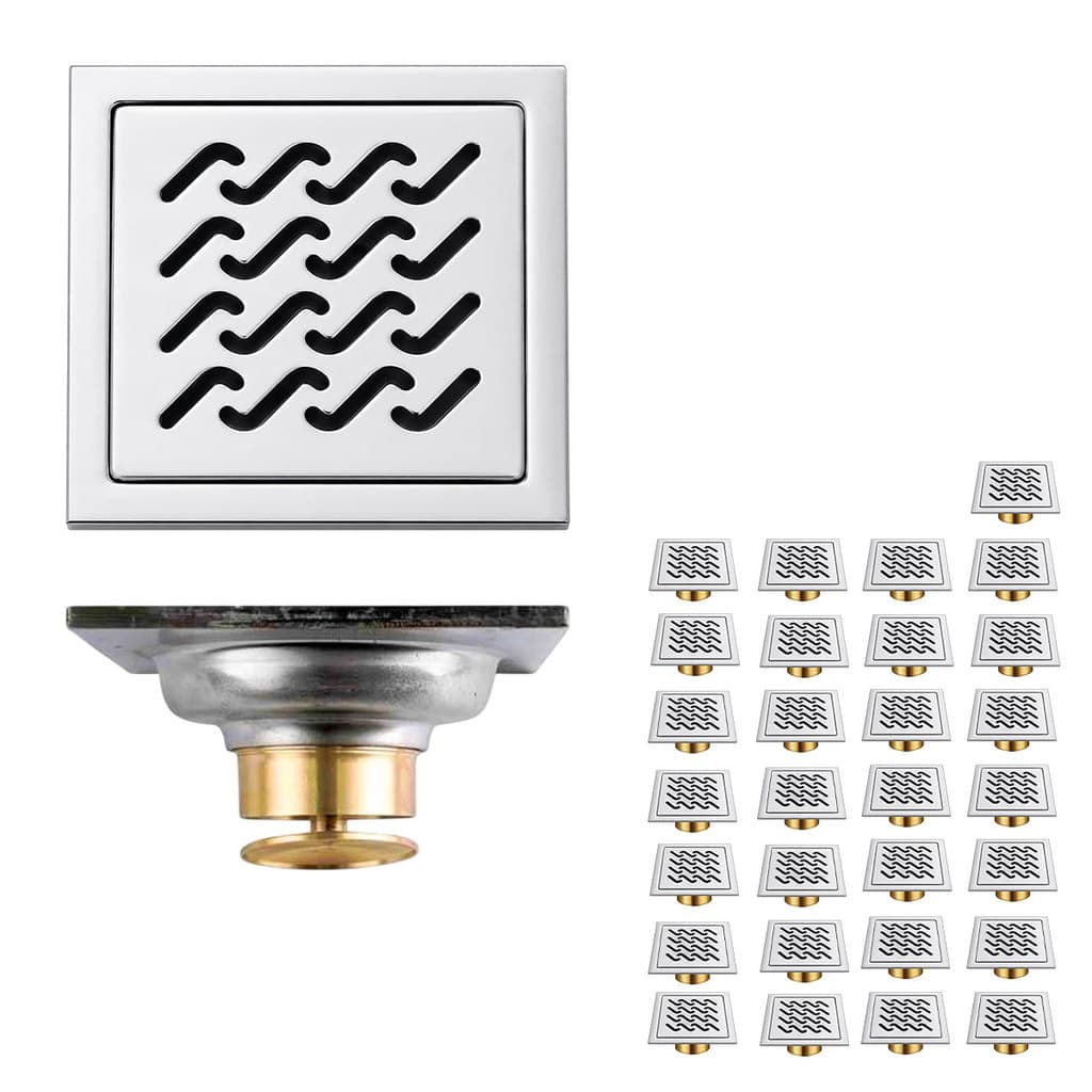 Ralo Inox Kit 29 Uni 10x10 Casa Banheiro Anti Odor Varanda Cozinha Quintal Resistente Proteçao Anti Inseto