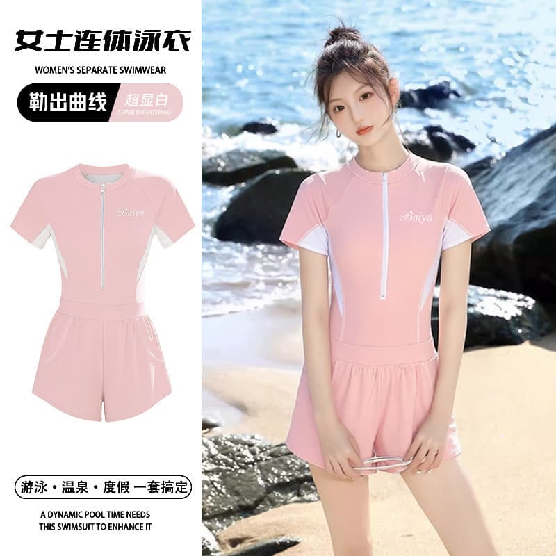 Primavera quente maiô feminino novo estilo 2026 venda quente Boxer maiô de uma peça feminino conservador maiô feminino a