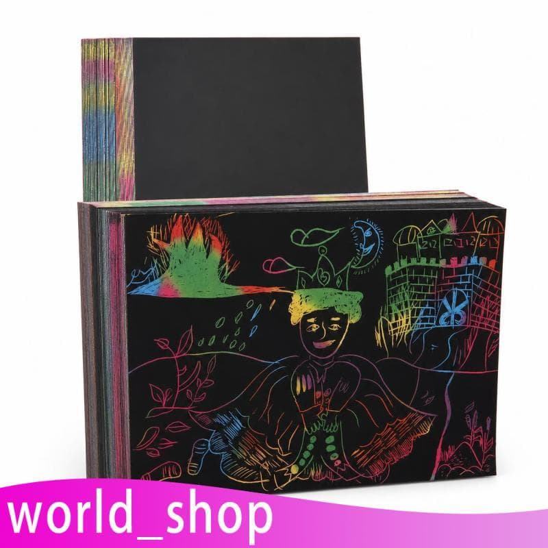 [World_shop] Papel Artístico Colorido A4 Para De Rascunho 16K/50 Folhas Com 5 Palitos De Bambu