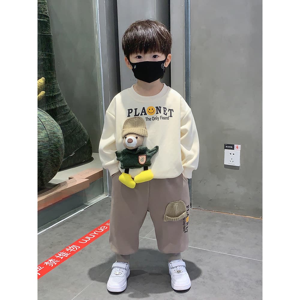 Meninos forro de lã terno inverno 2026 novo estilo crianças influenciador frito rua menino bebê roupas de inverno moda r