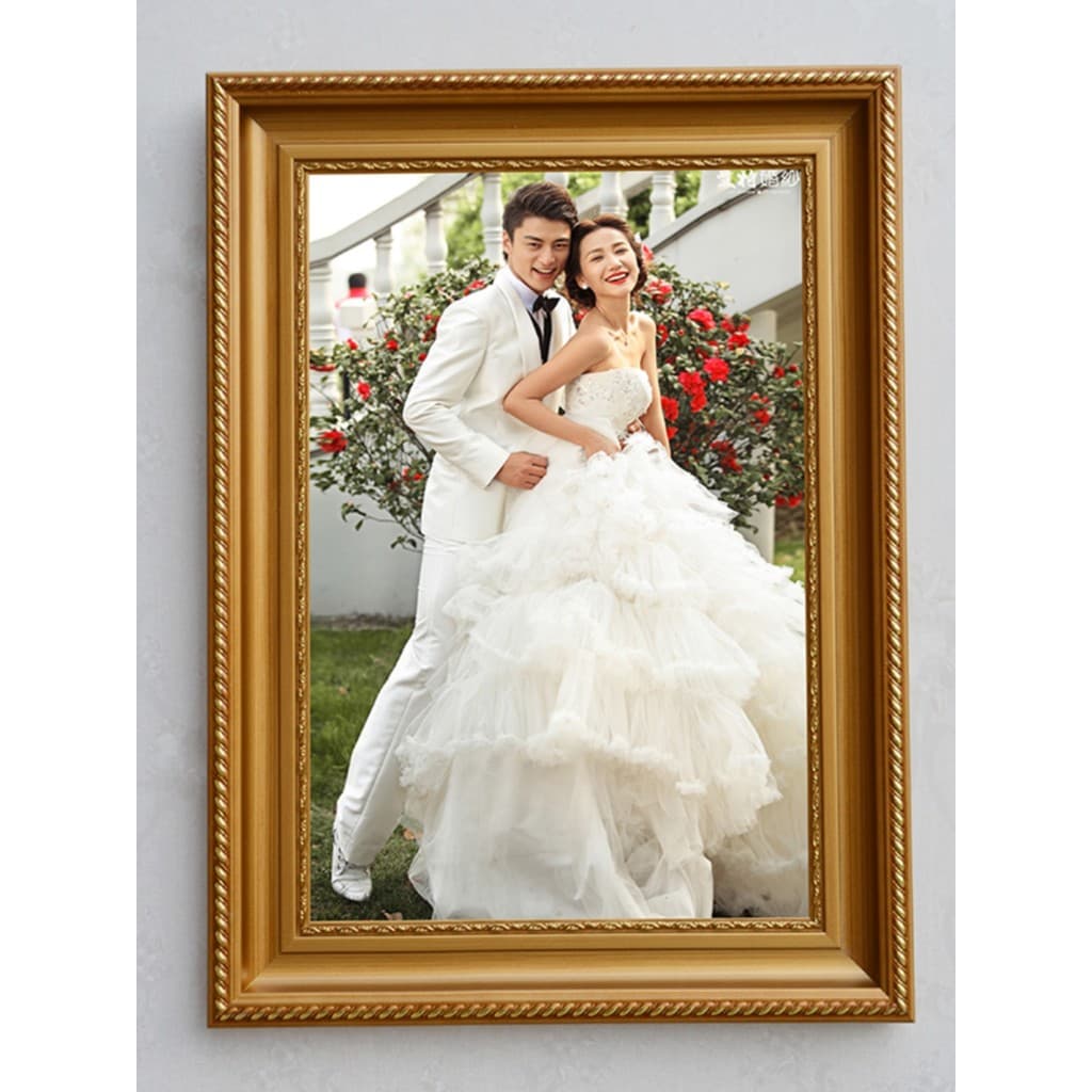 Moldura de madeira maciça branca estilo europeu, 53cm, 80cm, 100cm, 107cm, 120cm, moldura de foto de casamento, suspensã