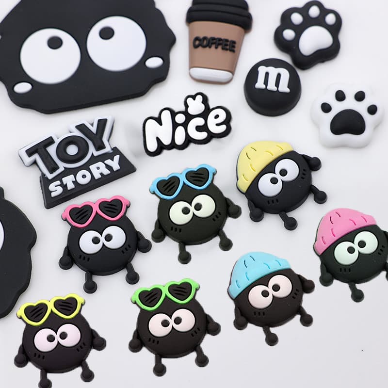 Amortecedor de tênis novo bonito dos desenhos animados preto briquetes partículas à prova de choque raquete de tênis amo