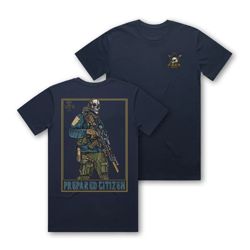 Pronto Estoque Cara Resistente Ferramentas Patrulha Crânio Guerreiro Impresso Masculino 100 % Algodão Camiseta Estilo Mi