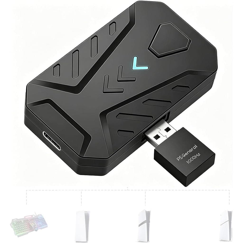 Adaptador De Teclado E Mouse Para PS5/PS5 Slim Pro Com Geral P5 , Conversor De Console Ultrabaixo Lag De 1000 Hz PlaySta