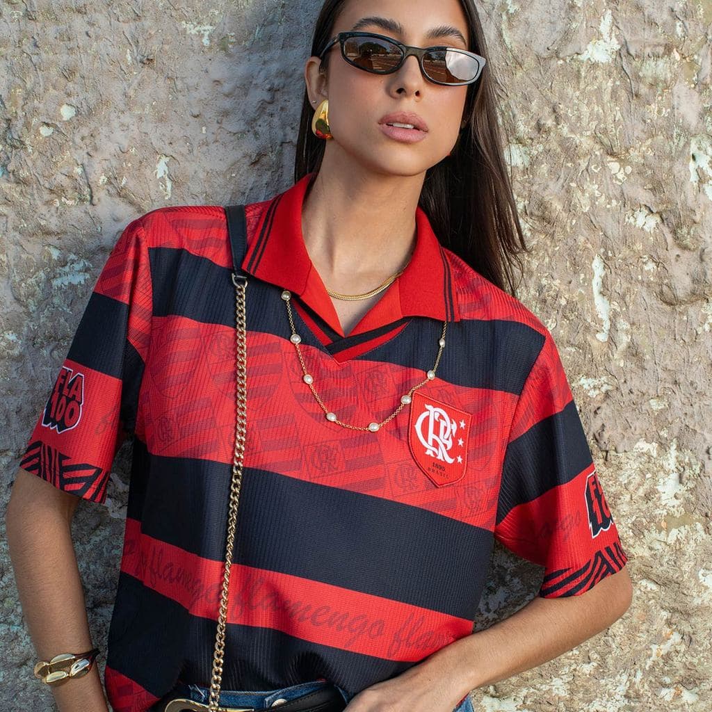 Camisa Flamengo Retrô 1996 Centenário Romário Feminina Oficial