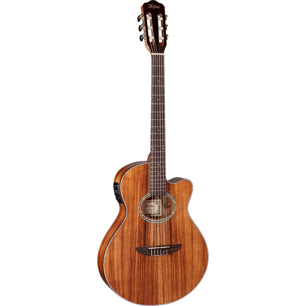 Violão Hofma Eletrico Classico Acetinado Cor Natural Material Do Diapasão Jacarandá Orientação Da Mão -  HMN288STNT