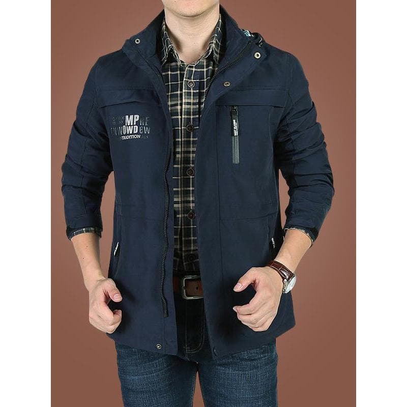 Jaqueta masculina jaqueta primavera outono Casual topo masculino de comprimento médio macacão jaqueta primavera roupas 2