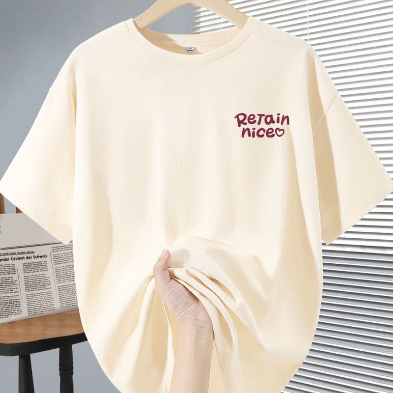 2026 verão novo estilo simples senhoras de manga curta 100% algodão Casual All-Match camiseta nicho carta impressa topo