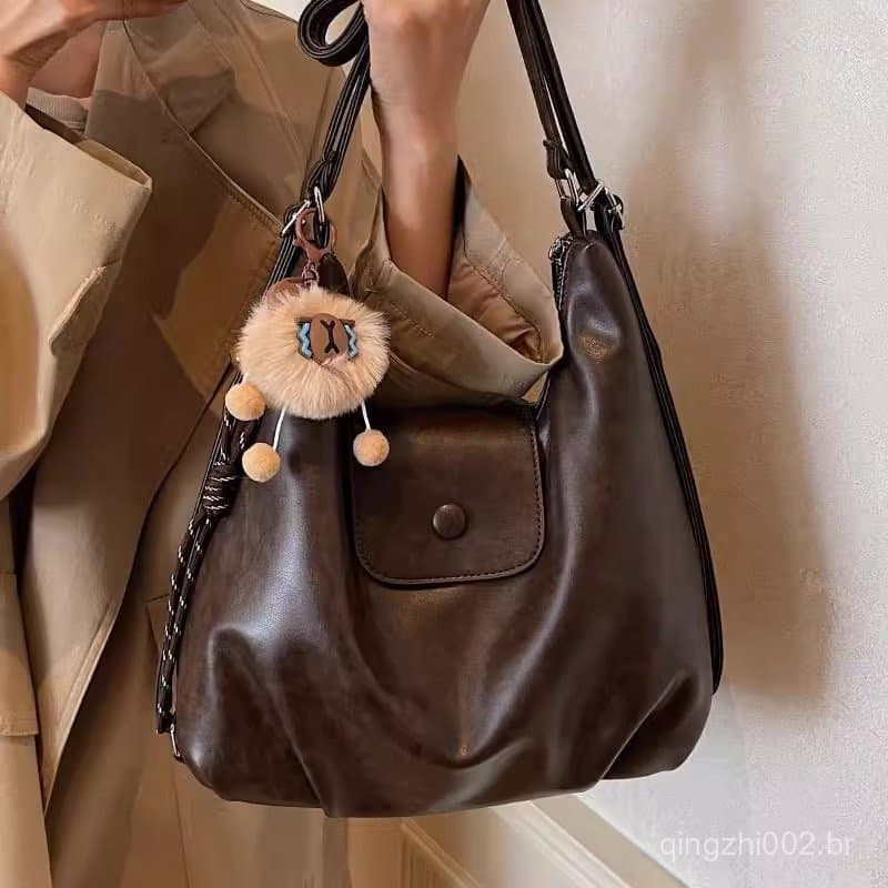 Bolsa feminina vintage de grande capacidade, mochila de uso diário, bolsa de mão, bolsa de ombro, versátil 7.21 6VLN