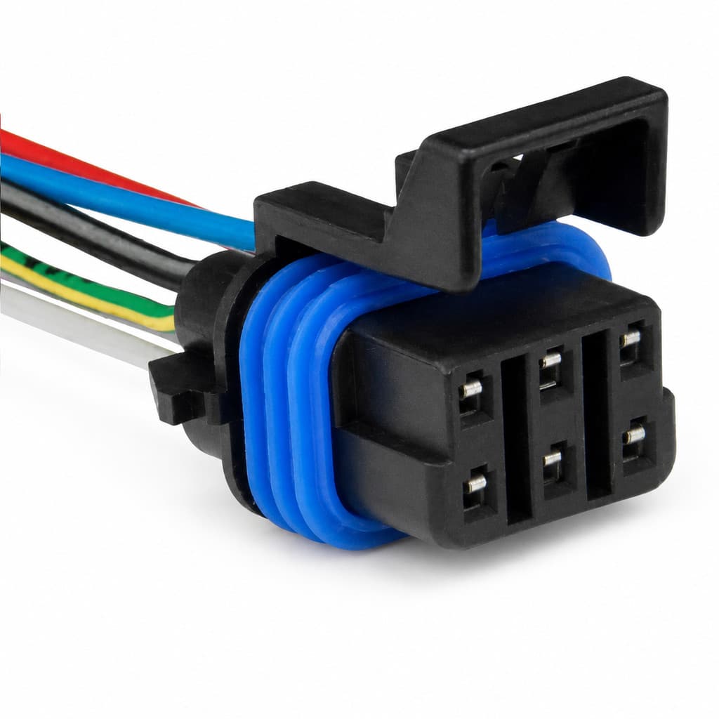 Chicote Conector Femea 6 Vias Vedacao Silicone Trava Fios Pre Instalados Automotivo Agricola Pulverizador