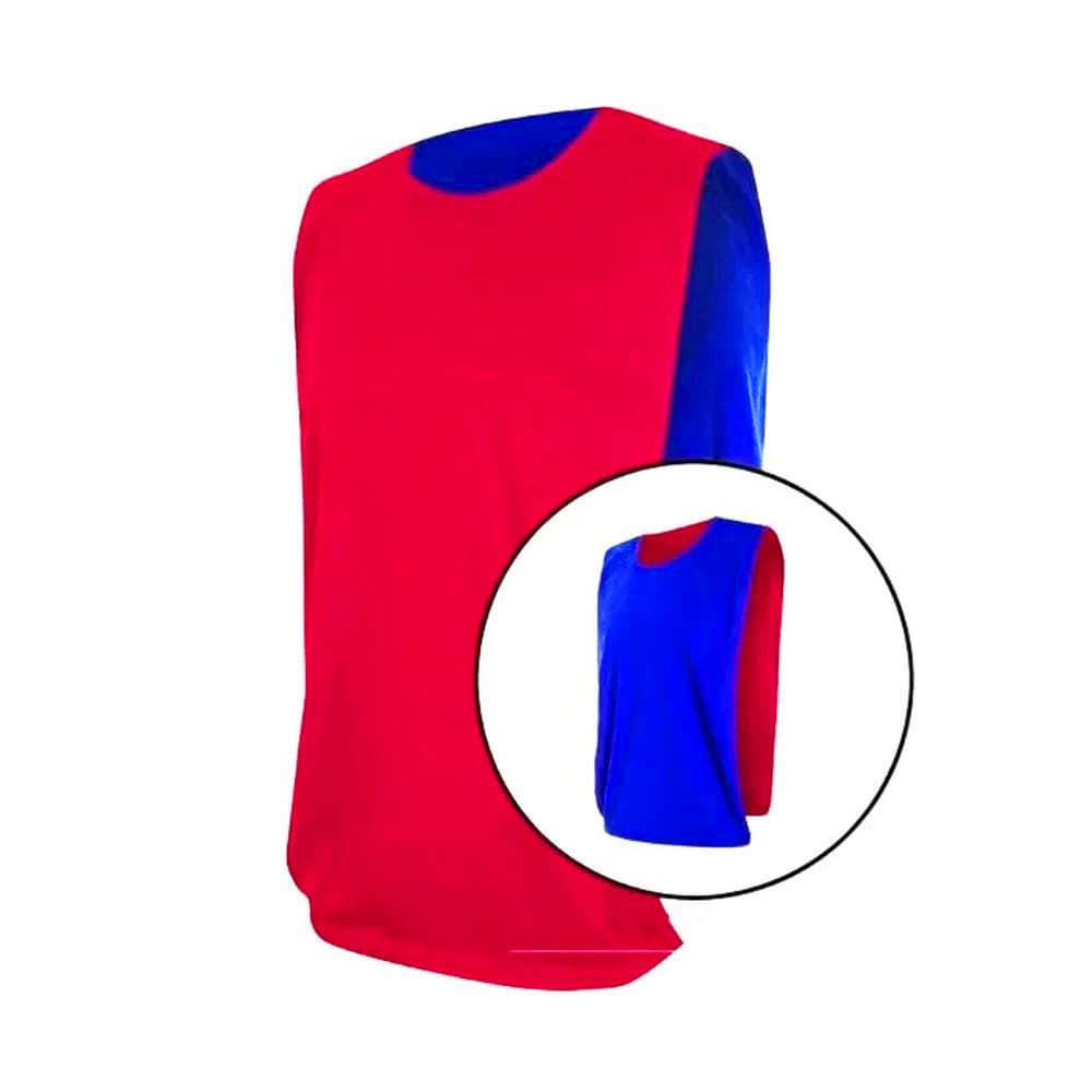 Kit com 9 Coletes Esportivos Dupla Face Vermelho e Azul Royal