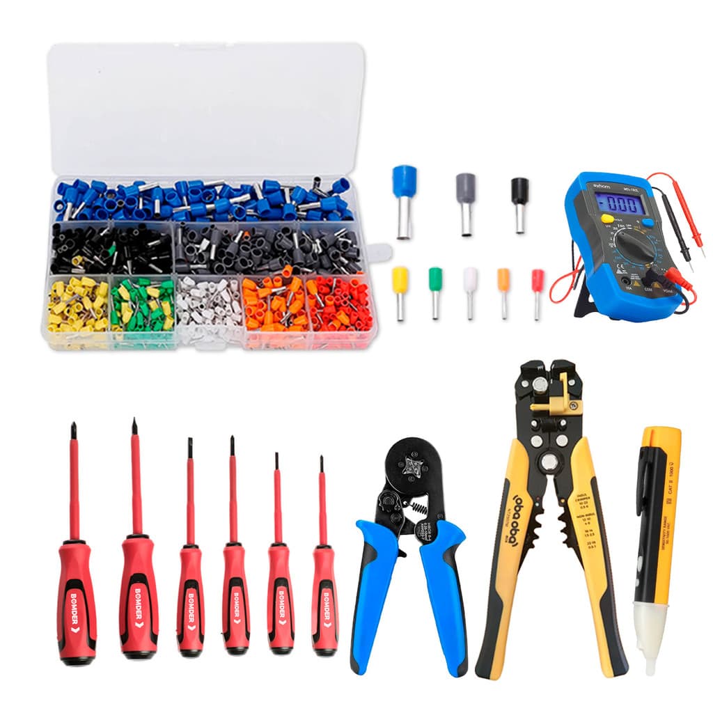 Kit Eletricista Profissional [6 Peças] Genérica Chaves Jogo Isoladas Tensão Imã 1000v chave alta Fenda Alicate