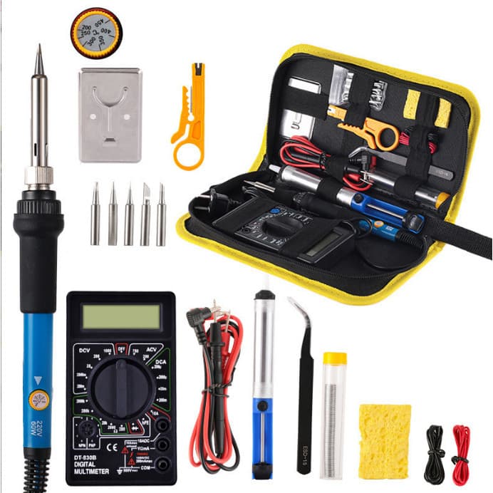 Conjunto de Ferro de Solda com Temperatura Constante, Temperatura Ajustável 60W, Padrão Europeu/Reino Unido/EUA, Ferro d