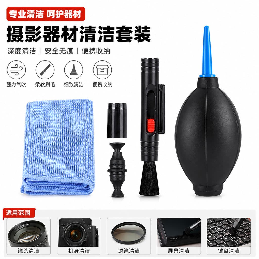 Calio Silicone Poderoso Sopro de Ar Atmosférico/Caneta de Lente/Escova/Conjunto de Três Peças de Limpeza
