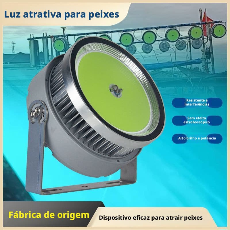 Luz concentrada de pesca para barco de pesca LED 1200W Luz de pesca marítima à prova d'água  azul forte Luz