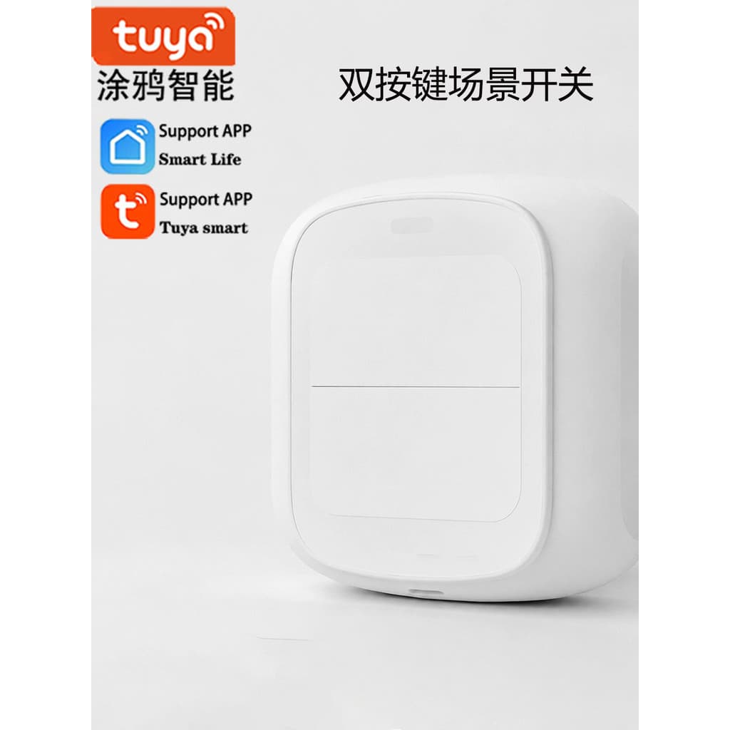 Graffiti WiFi interruptor de cena de botão duplo controle remoto Multi-função Zigbee doméstico fiação-livre pequenos ade