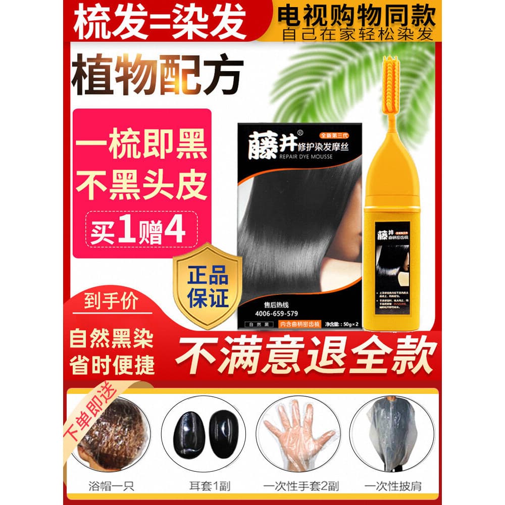 Autêntico Fujii tintura de cabelo você mesmo 2022 novo estilo tintura creme uma lavagem planta preta Natural puro um pen