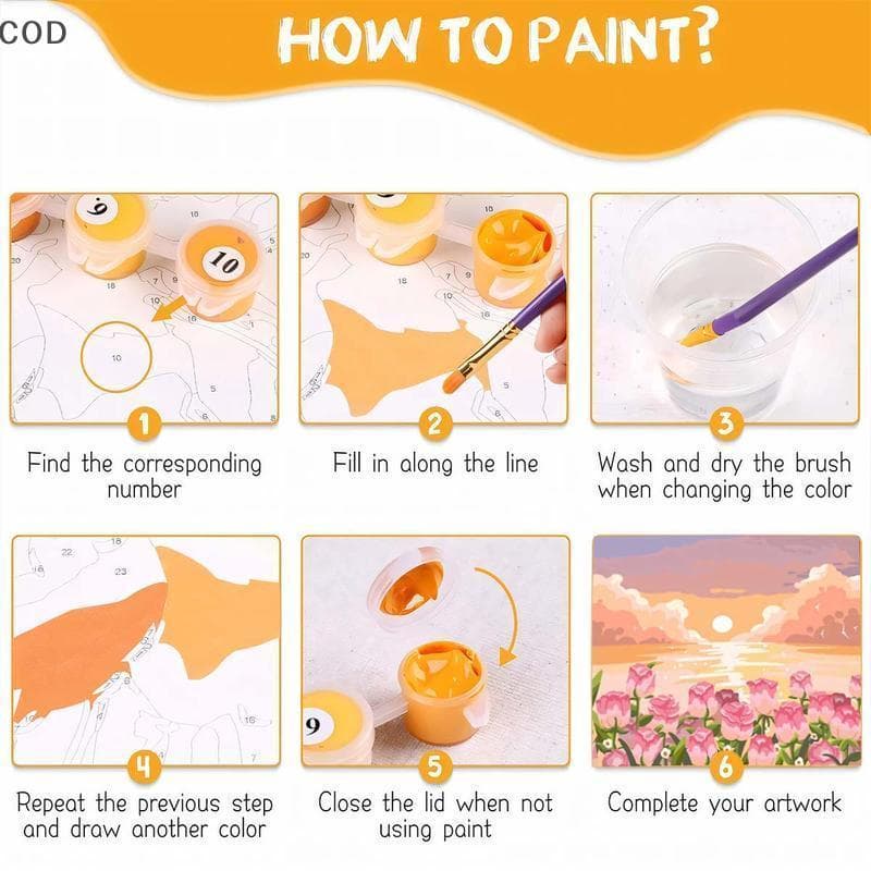 [gla] Conjunto De Pintura A Óleo Digital DIY Por Números 20 * 20 Cm Kit Acrílica Em Tela Emoldurada Para Iniciantes Deco