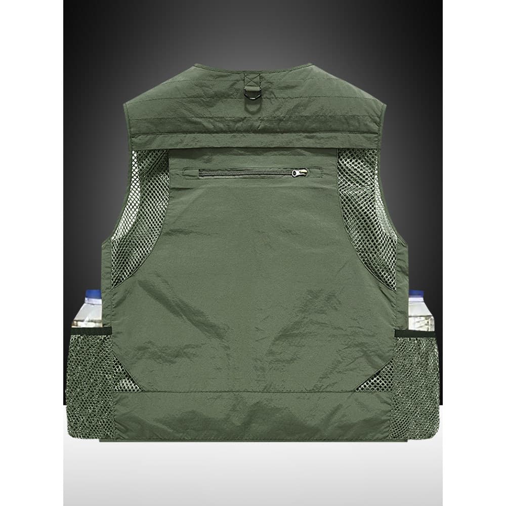 Peixe pesca viagem fotografia montanhismo colete masculino solto tamanho grande Multi-bolso colete Casual com decote em