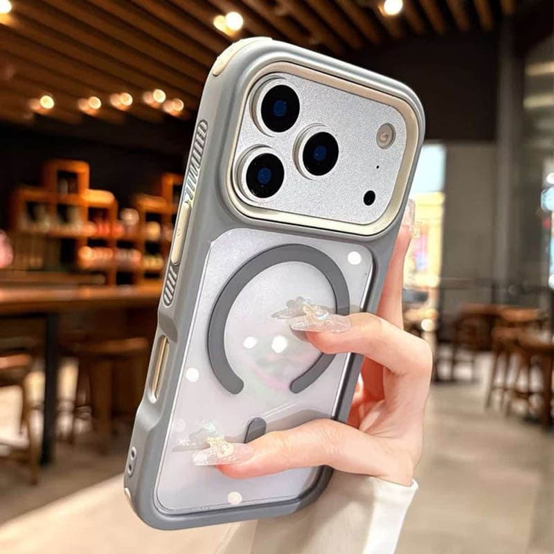Capa Magnética Transparente Durável 3 Em 1 De Duas Cores Para iPhone 11 12 13 14 15 16 17 Pro Max À Prova De Choque