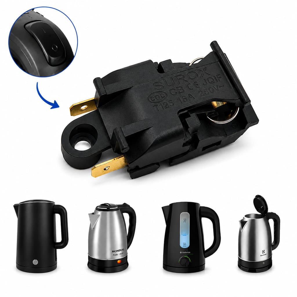 Chave Interruptor Para Chaleira Elétrica T125 16A Bivolt