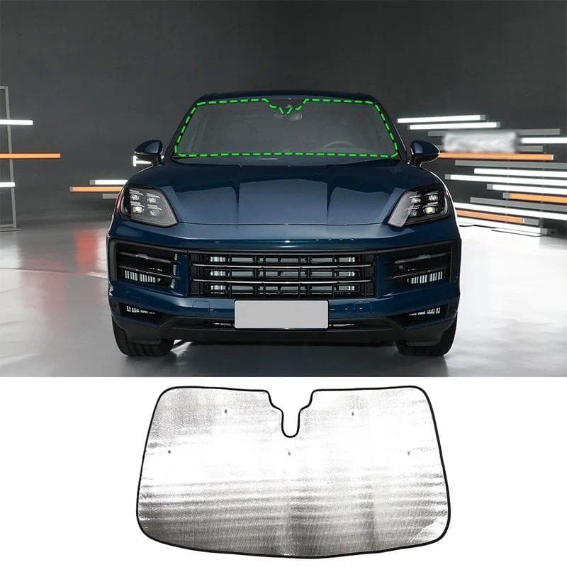 Para Porsche Cayenne 2023-2024 Folha De Alumínio Pára-Brisa Dianteiro Do Carro Viseira De Sol Acessórios