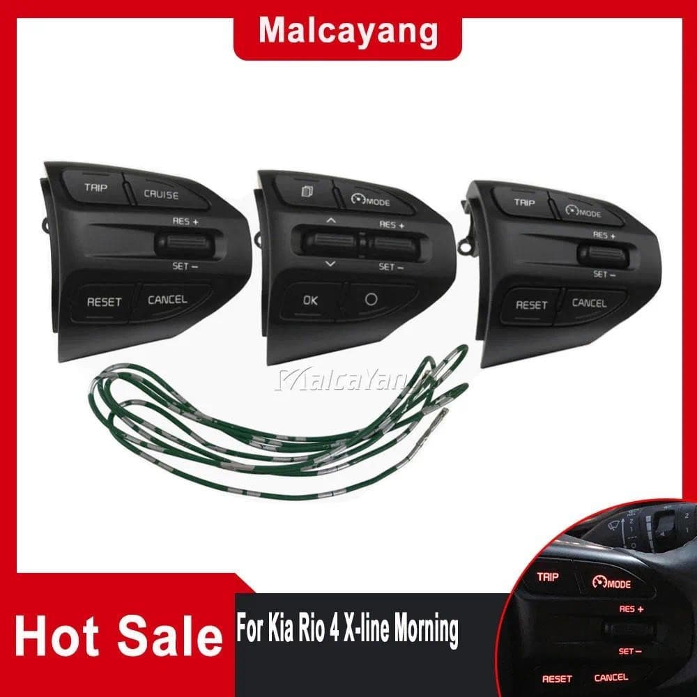 Botão Do Volante Para KIA K2 RIO 2017 2018 2019 2020 2021 X-line Multifuncional Bluetooth Telefone Volume De Controle De