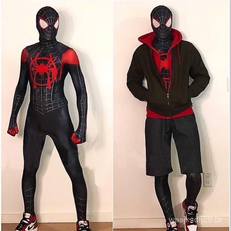 Fantasia de Super-herói para Homens Adultos Longe De Miles Morales Cosplay Longe De Casa Macacão de Qualidade para Festa