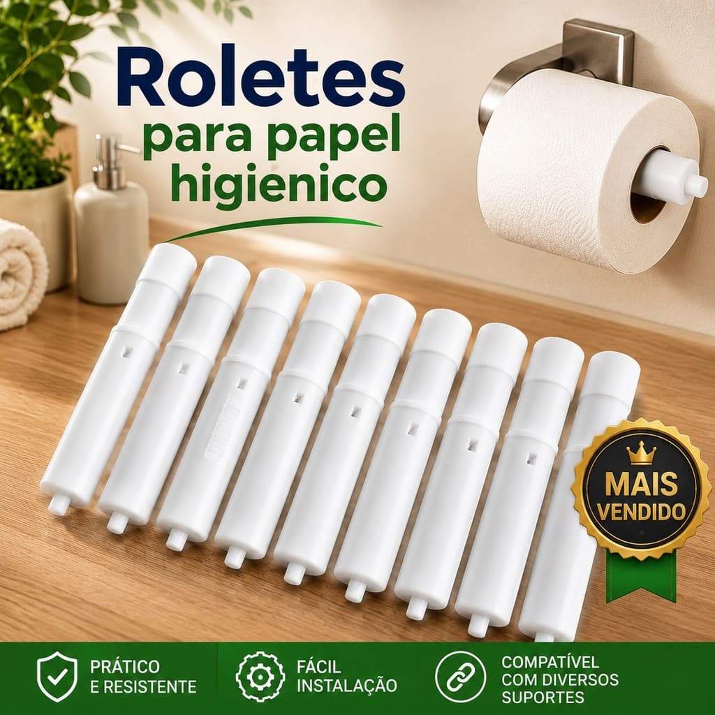 **Rolete para Papel Higiênico Universal Reposição Suporte para Rolo Banheiro Kit 2 4 ou 6 Unidades**