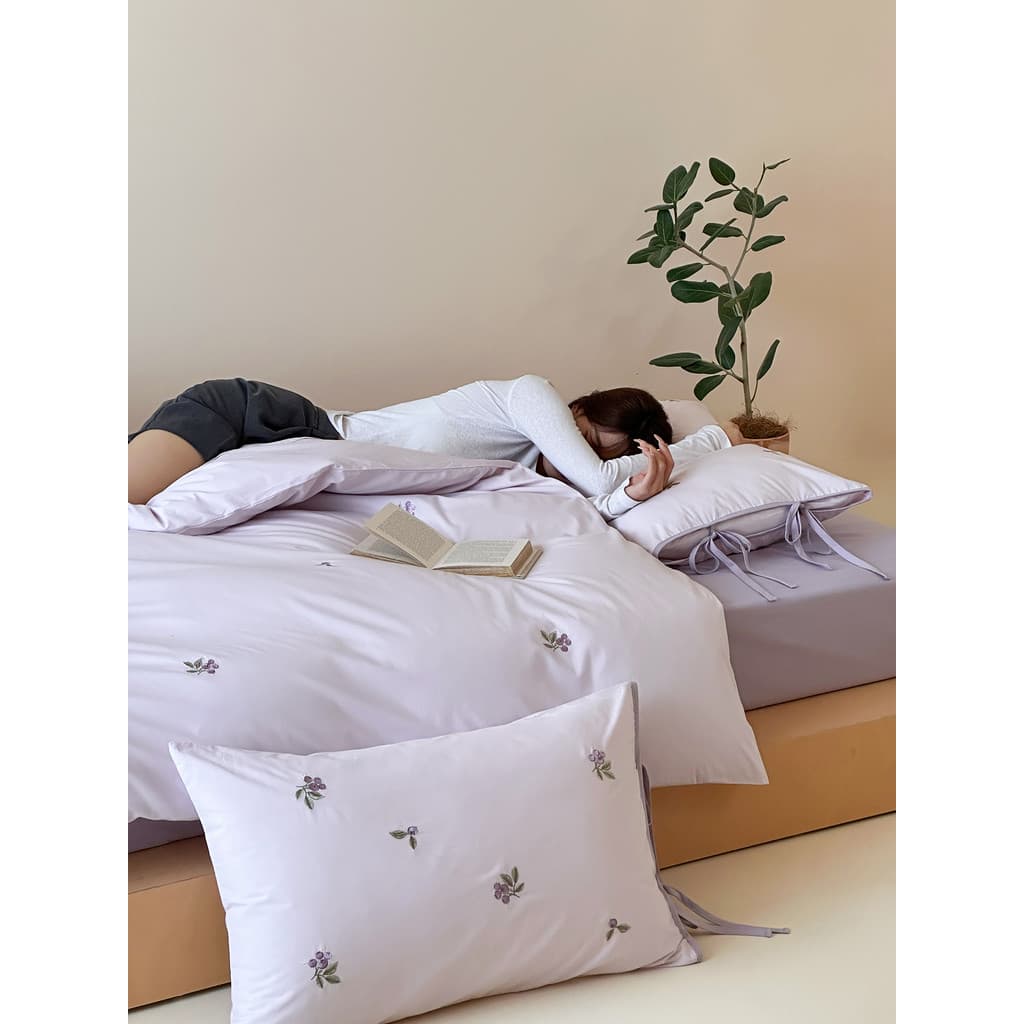 Todo o algodão lavado algodão 100% algodão lençol colcha capa roxo conjunto de quatro peças puro algodão cama 2026 nova