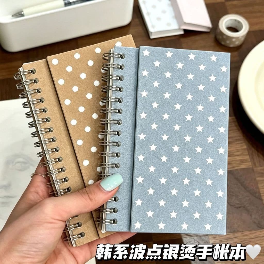 Estilo coreano bolinhas prata mão quente conta bloco de notas ins estilo simples portátil agenda bloco de notas estudant