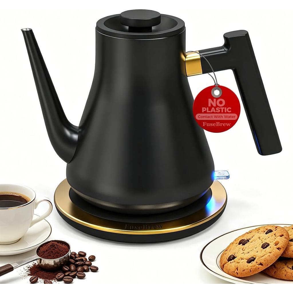 Chaleira Elétrica Gooseneck 1000W |   Chaleira para Café Pour Over com Bico de Fluxo Constante e Alça Balanceada, 0,8L,