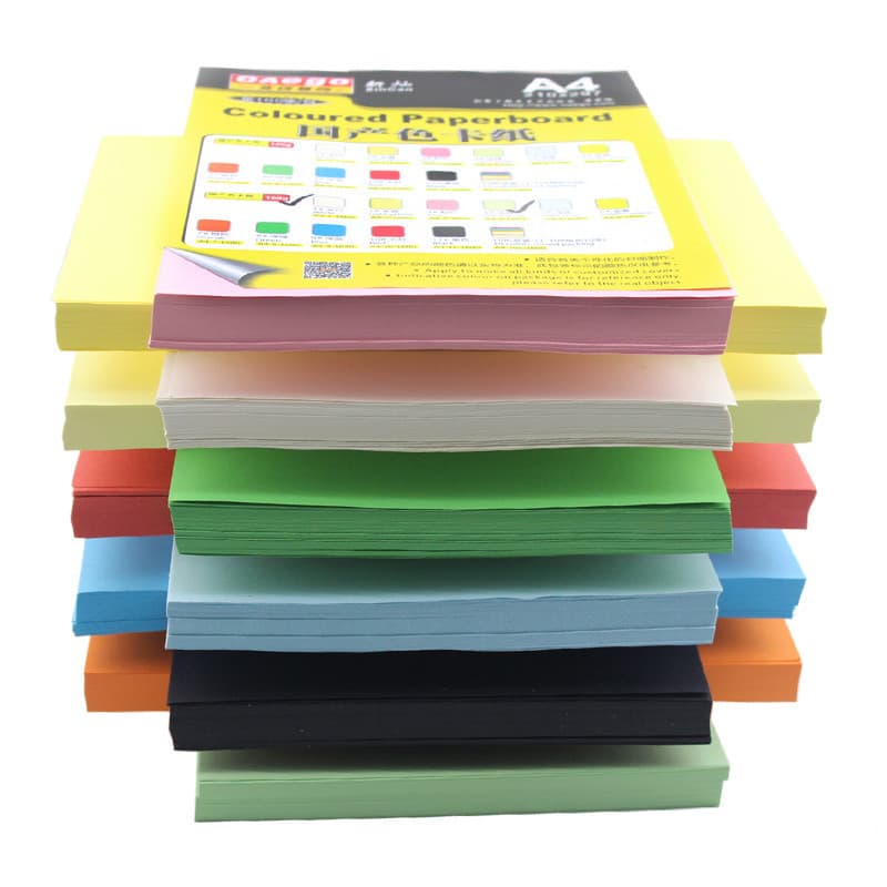 Papel de cartão fino A4 120G Papel doméstico A4 Papel artesanal 100 folhas multicolorido opcional