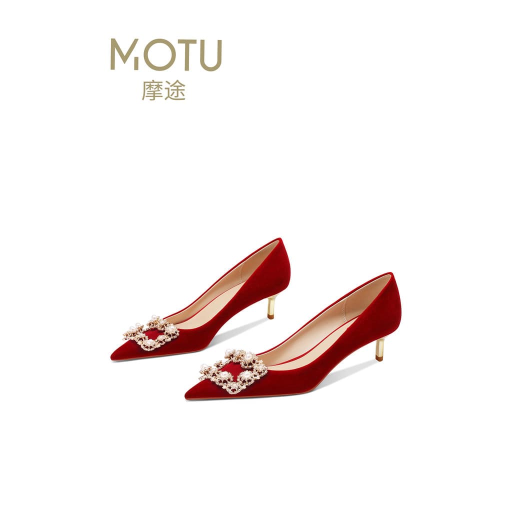 Bonito vermelho de salto baixo Xiuhe sapatos de casamento feminino brinde vestido chinês casamento Cheongsam sapatos cam
