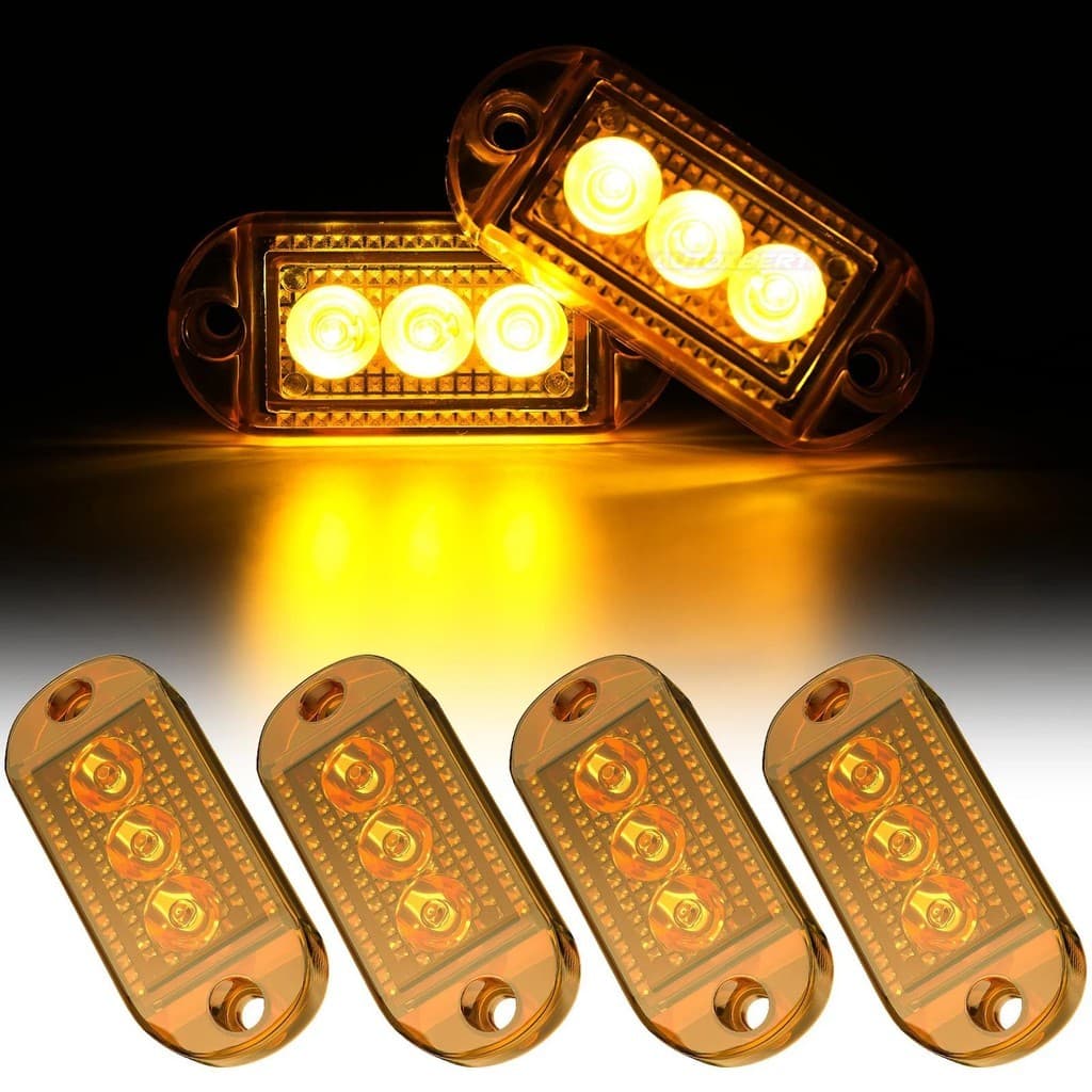 12V 24V Âmbar Laranja LED Marcador Lateral Luz De Sinal Volta Lâmpada Advertência À Prova Dwaterproof Água Reboque Camin