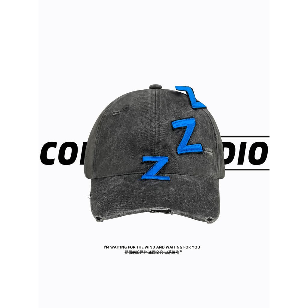 ZzZ Boné sonolento lavado estilo destruição boné de beisebol masculino feminino americano retrô exclusivo boné de pico d