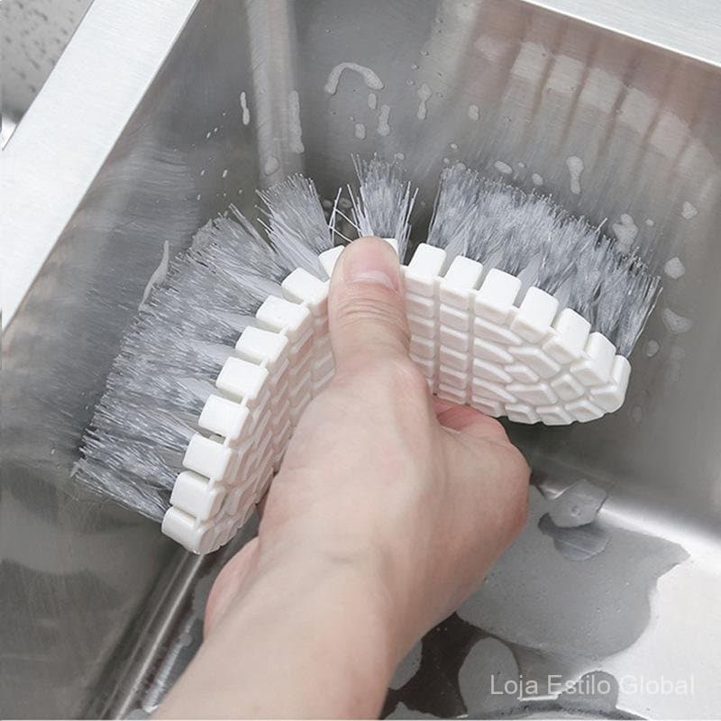 Escova de limpeza flexível para pias de cozinha, fogões, lavatórios de banheiro, banheiras, pisos e sapatos.