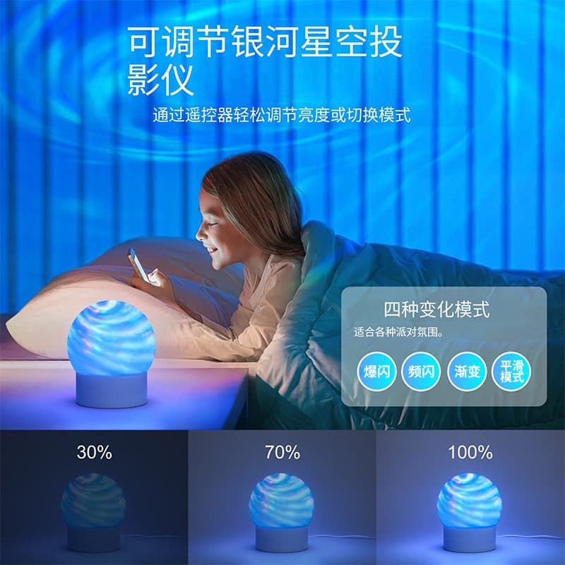 Lâmpada De Luz Das Estrelas De Atmosfera De Mesa , Projeção De Ondulação De Água Colorida USB De 16 Cores , Abajur De Qu