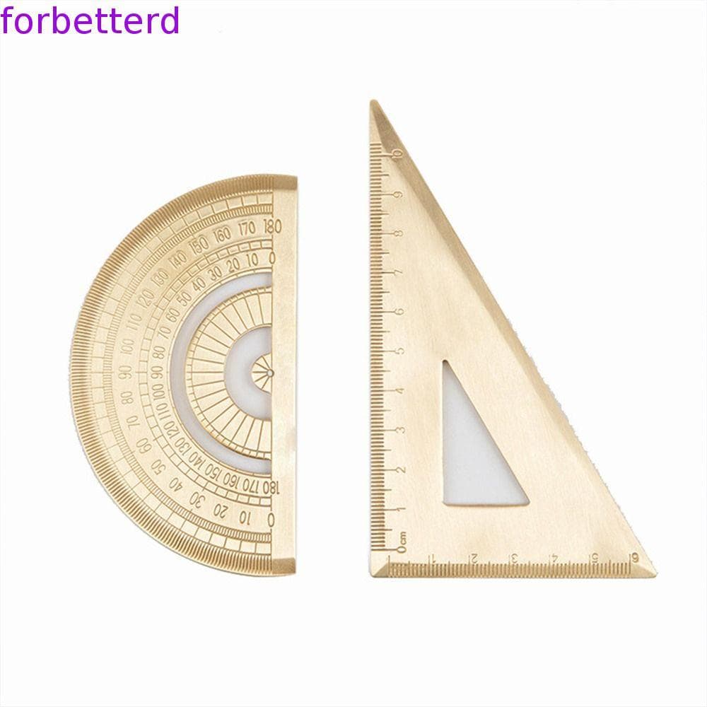 Régua Reta Ferramenta De Medição Material Escolar Transferidor Ferramentas Desenho Vintage Papelaria Bronze