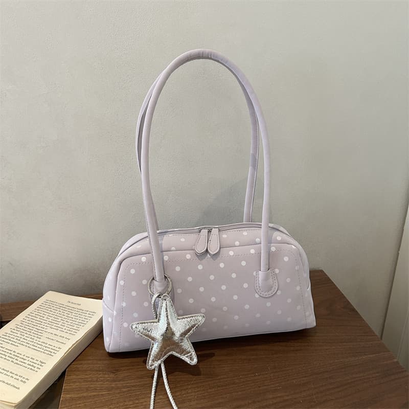 Bolsa de ombro e axila feminina com bolinhas, elegante e exclusiva, nova bolsa de mão para o dia a dia de 2026, bolsa Bo